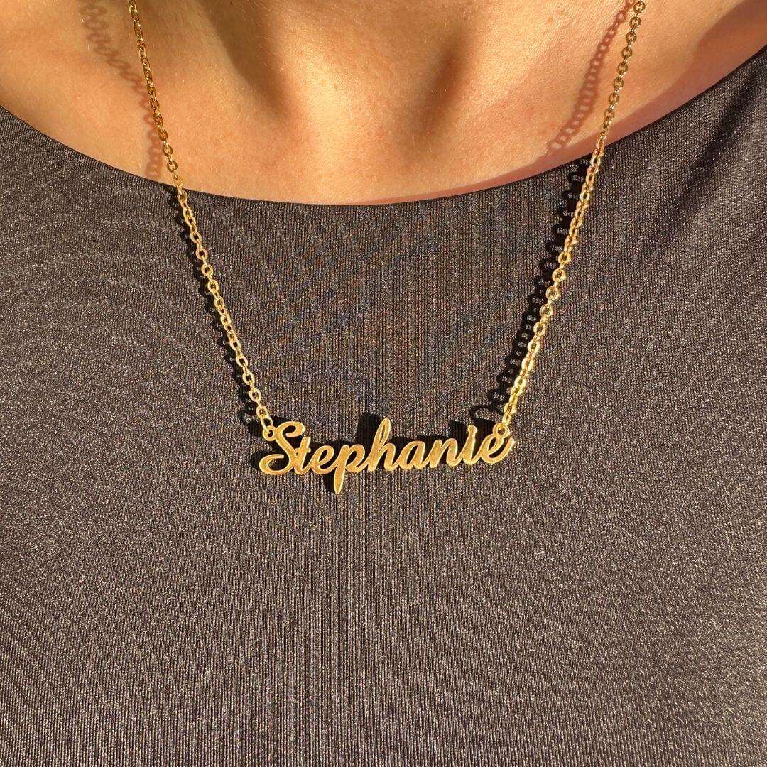 Personalized Ruby Name Necklace
