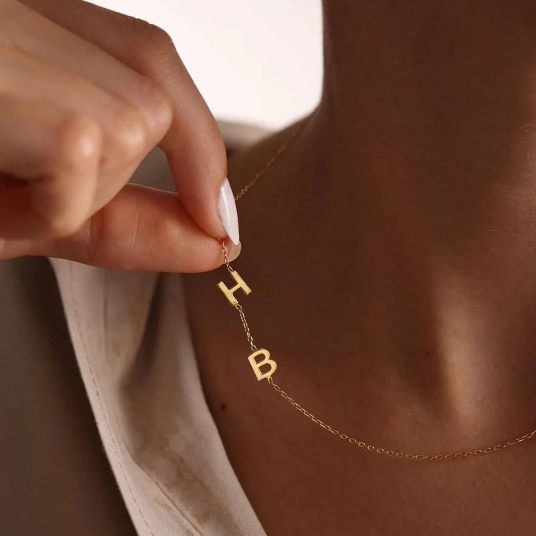 Personalised Sarah Side Letter Necklace
