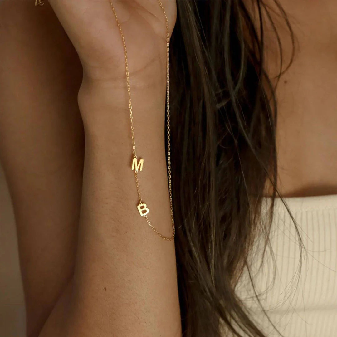 Personalised Sarah Side Letter Necklace