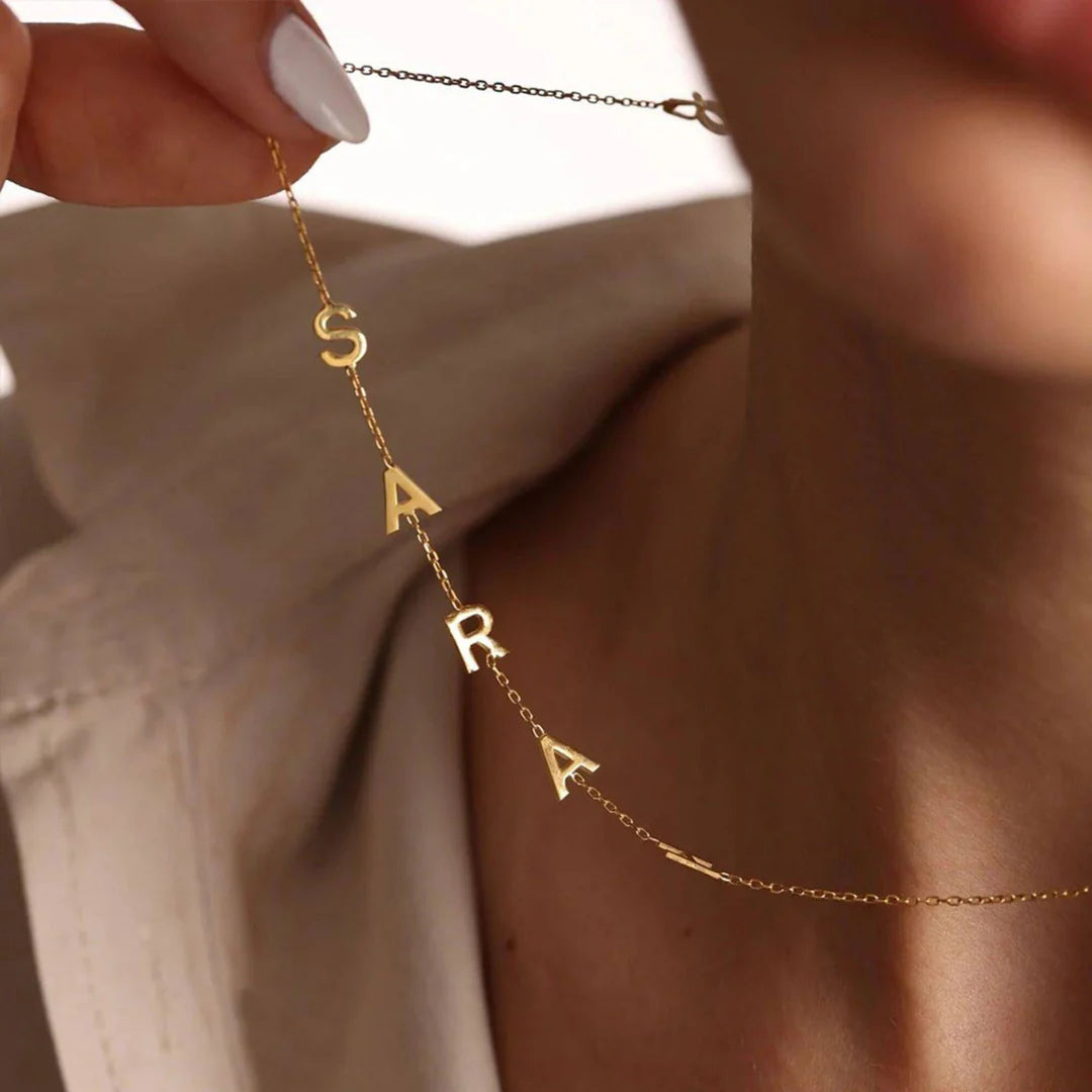 Personalised Sarah Side Letter Necklace