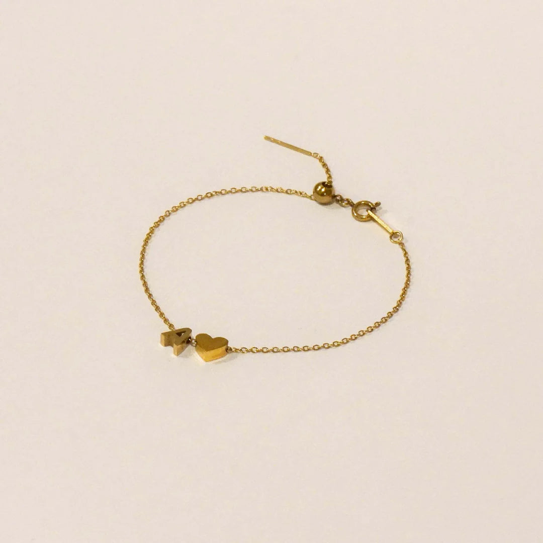 Personalised Sweet Heart Initial Bracelet